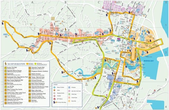 Mapa centrum Singapuru