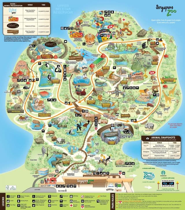 Singapurska mapa parku zoo