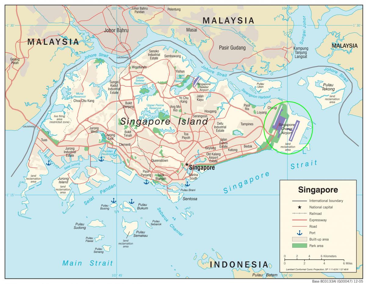 Mapa lotnisk w Singapurze