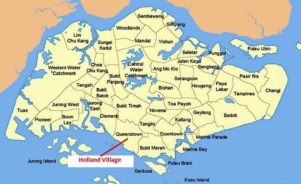 Mapa dystryktu Singapur