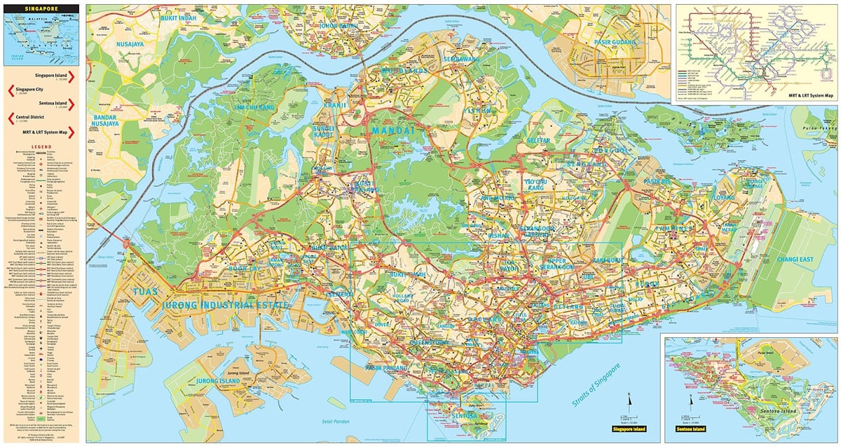 Mapa dzielnic Singapuru