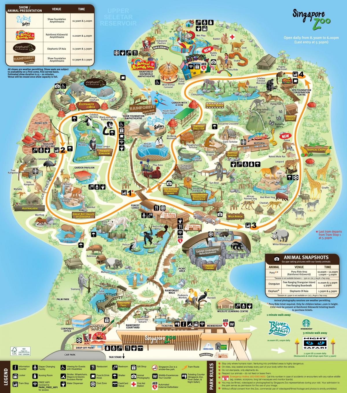 Singapurska mapa parku zoo